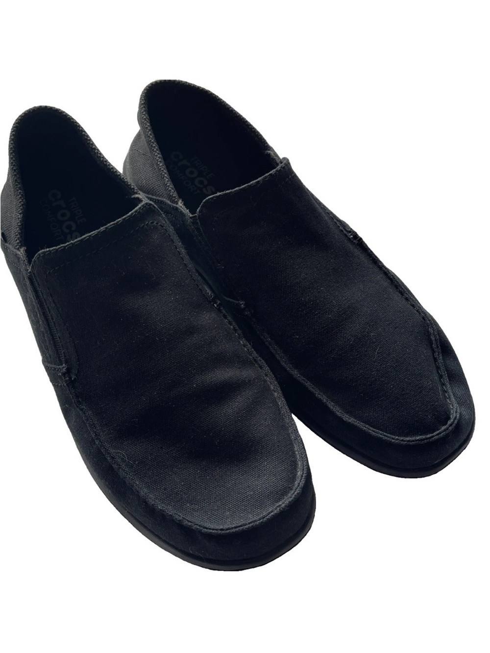 CROCS Men’s Black Canvas Slip-On Loafers size 11